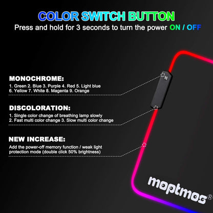 RGB Gaming Mouse Pad Anime Dragon Mousepad
